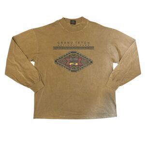 Vintage SDI 90s Long Sleeve T Shirt sz Large Made In USA  T Shirt Grand Titon